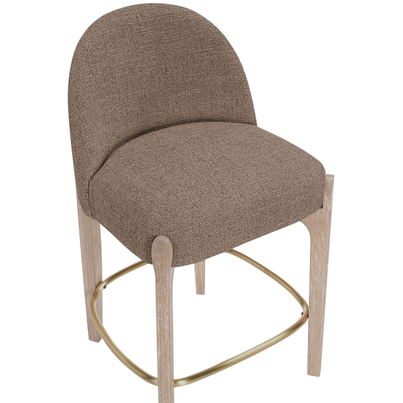 Meridian Furniture Torino Brown Fabric Upholstered Counter Stool (Set of 2)