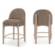 Meridian Furniture Torino Brown Fabric Upholstered Counter Stool (Set of 2)