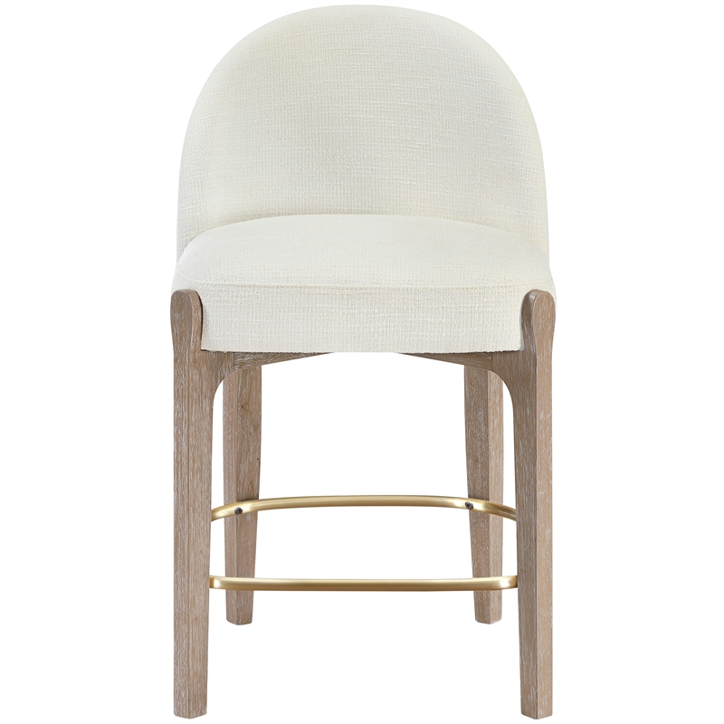 Meridian Furniture Torino Cream Fabric Upholstered Counter Stool (Set of 2)