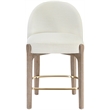 Meridian Furniture Torino Cream Fabric Upholstered Counter Stool (Set of 2)