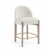 Meridian Furniture Torino Cream Fabric Upholstered Counter Stool (Set of 2)