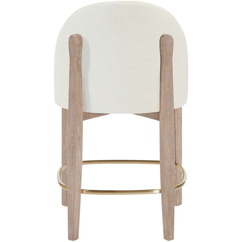 Meridian Furniture Torino Cream Fabric Upholstered Counter Stool (Set of 2)