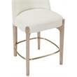 Meridian Furniture Torino Cream Fabric Upholstered Counter Stool (Set of 2)
