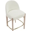 Meridian Furniture Torino Cream Fabric Upholstered Counter Stool (Set of 2)