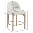 Meridian Furniture Torino Cream Fabric Upholstered Counter Stool (Set of 2)