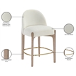 Meridian Furniture Torino Cream Fabric Upholstered Counter Stool (Set of 2)