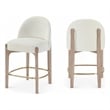 Meridian Furniture Torino Cream Fabric Upholstered Counter Stool (Set of 2)