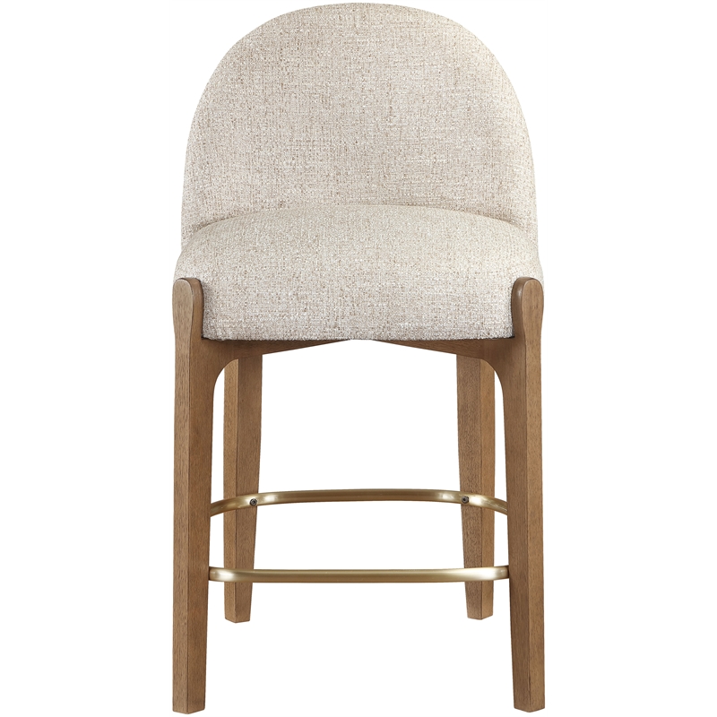 Meridian Furniture Torino Beige Fabric Upholstered Counter Stool (Set of 2)