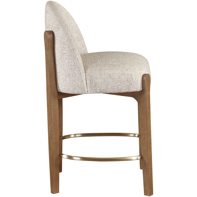 Meridian Furniture Torino Beige Fabric Upholstered Counter Stool (Set of 2)