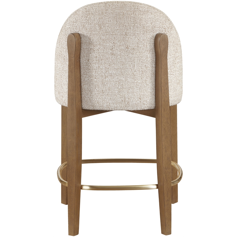 Meridian Furniture Torino Beige Fabric Upholstered Counter Stool (Set of 2)