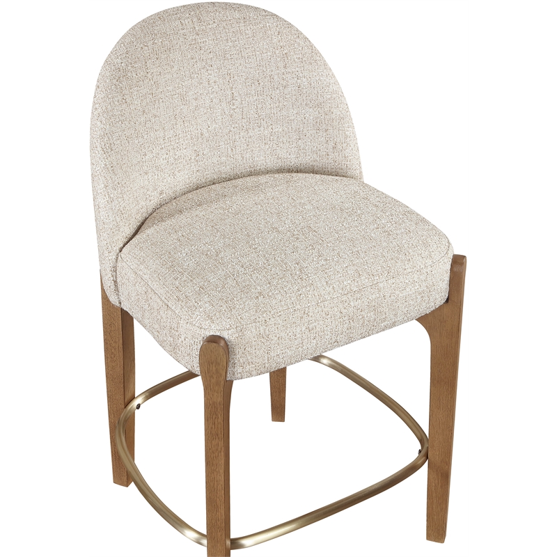 Meridian Furniture Torino Beige Fabric Upholstered Counter Stool (Set of 2)