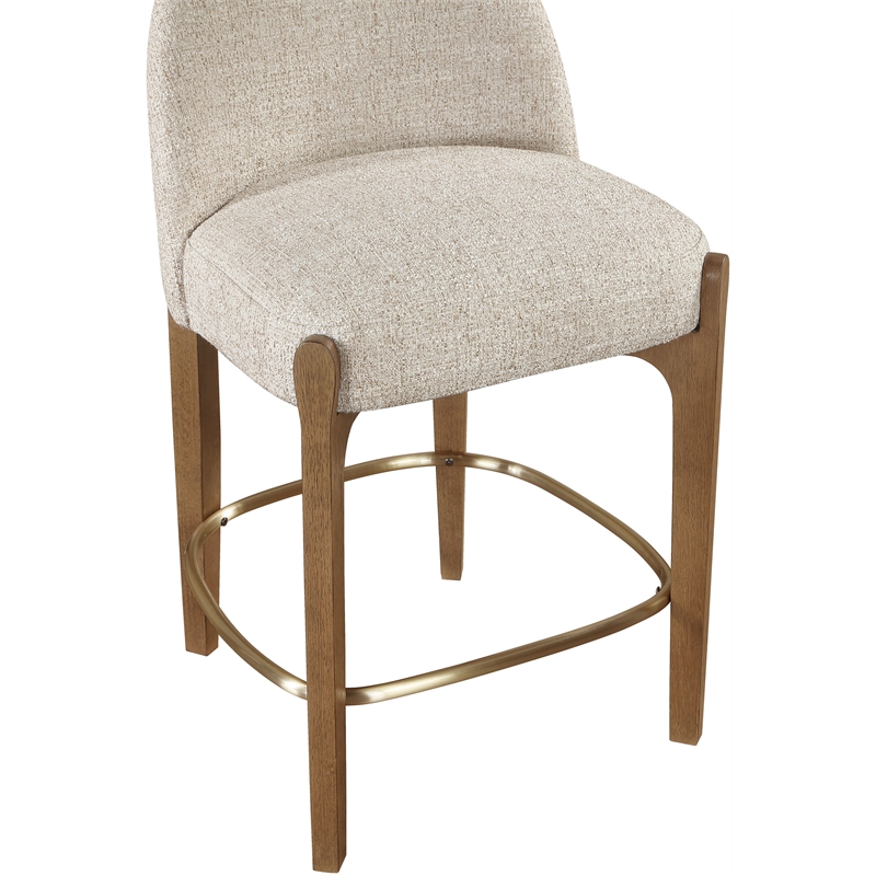 Meridian Furniture Torino Beige Fabric Upholstered Counter Stool (Set of 2)