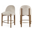 Meridian Furniture Torino Beige Fabric Upholstered Counter Stool (Set of 2)