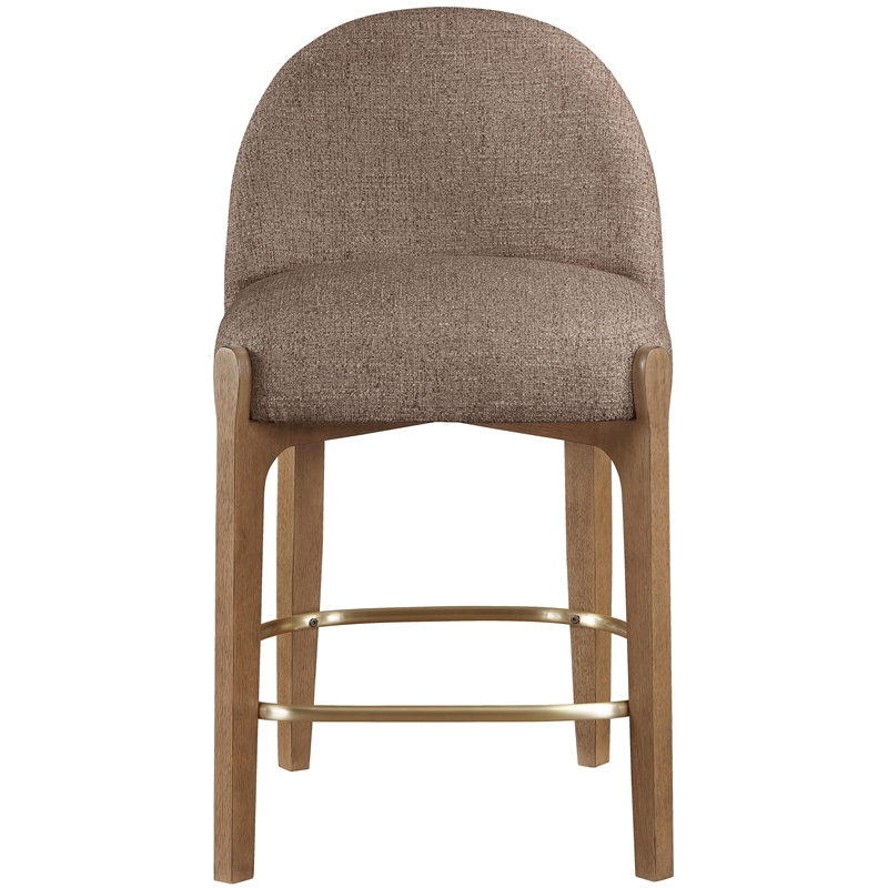 Meridian Furniture Torino Brown Fabric Upholstered Counter Stool (Set of 2)
