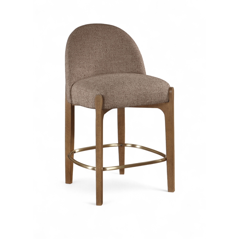 Meridian Furniture Torino Brown Fabric Upholstered Counter Stool (Set of 2)