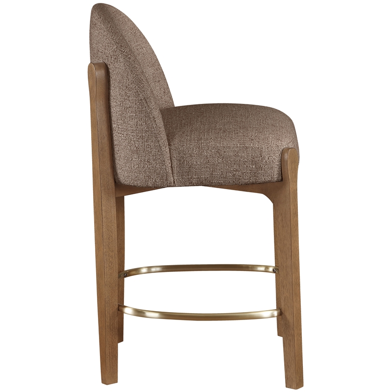 Meridian Furniture Torino Brown Fabric Upholstered Counter Stool (Set of 2)