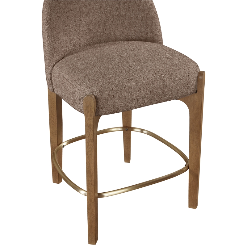 Meridian Furniture Torino Brown Fabric Upholstered Counter Stool (Set of 2)