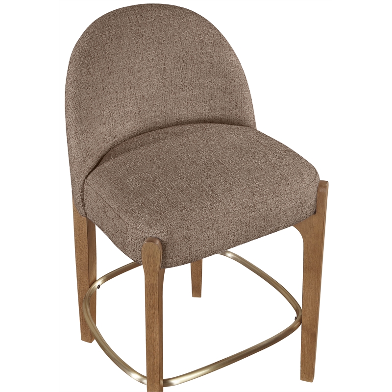 Meridian Furniture Torino Brown Fabric Upholstered Counter Stool (Set of 2)