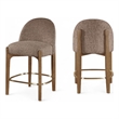 Meridian Furniture Torino Brown Fabric Upholstered Counter Stool (Set of 2)