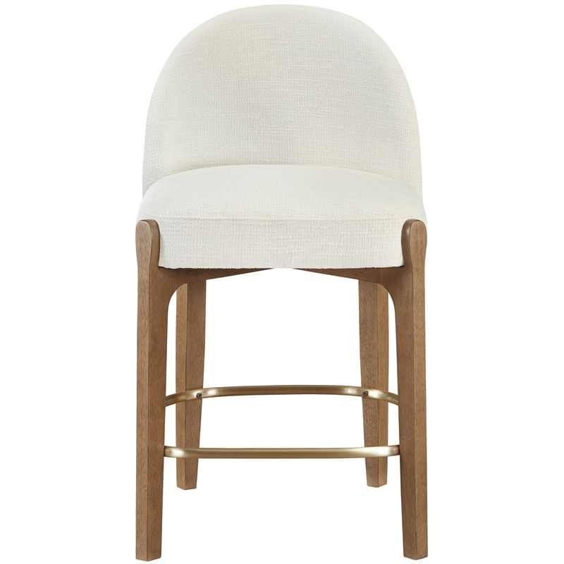 Meridian Furniture Torino Cream Fabric Upholstered Counter Stool (Set of 2)