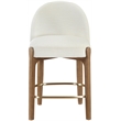 Meridian Furniture Torino Cream Fabric Upholstered Counter Stool (Set of 2)
