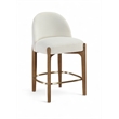 Meridian Furniture Torino Cream Fabric Upholstered Counter Stool (Set of 2)