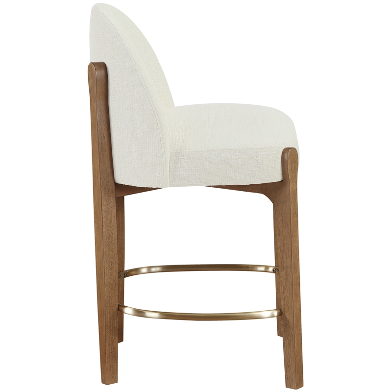 Meridian Furniture Torino Cream Fabric Upholstered Counter Stool (Set of 2)