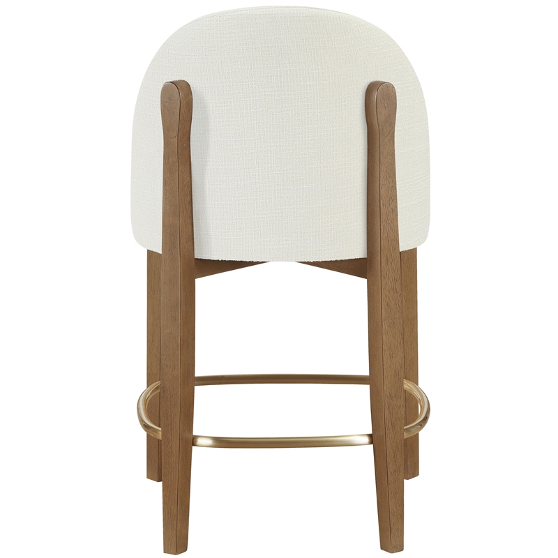 Meridian Furniture Torino Cream Fabric Upholstered Counter Stool (Set of 2)