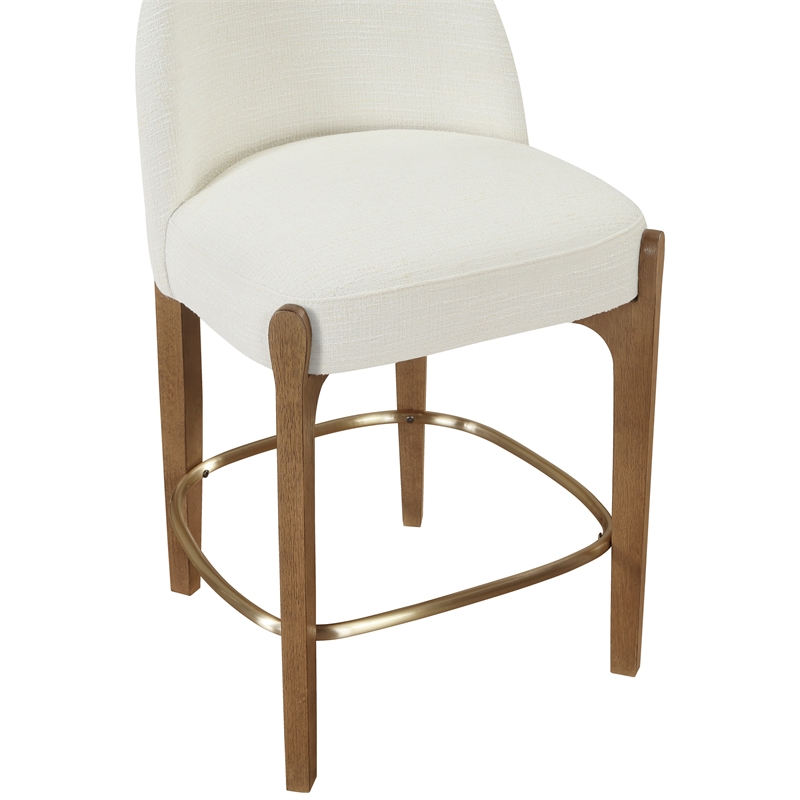 Meridian Furniture Torino Cream Fabric Upholstered Counter Stool (Set of 2)