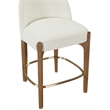 Meridian Furniture Torino Cream Fabric Upholstered Counter Stool (Set of 2)