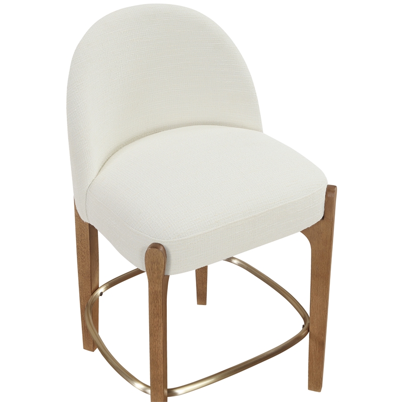 Meridian Furniture Torino Cream Fabric Upholstered Counter Stool (Set of 2)