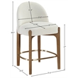 Meridian Furniture Torino Cream Fabric Upholstered Counter Stool (Set of 2)