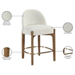 Meridian Furniture Torino Cream Fabric Upholstered Counter Stool (Set of 2)