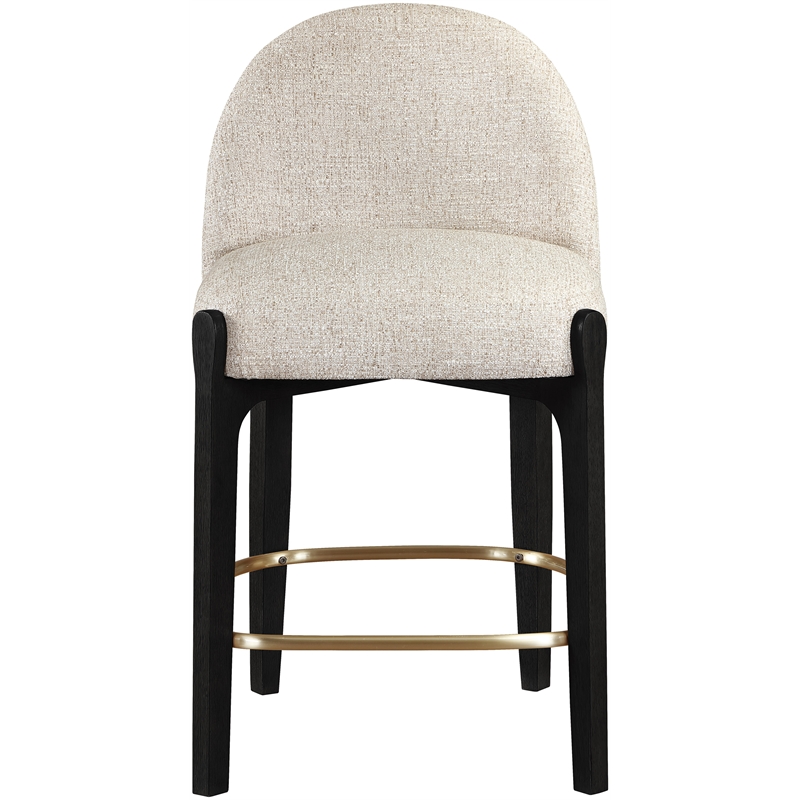 Meridian Furniture Torino Beige Fabric Upholstered Counter Stool (Set of 2)