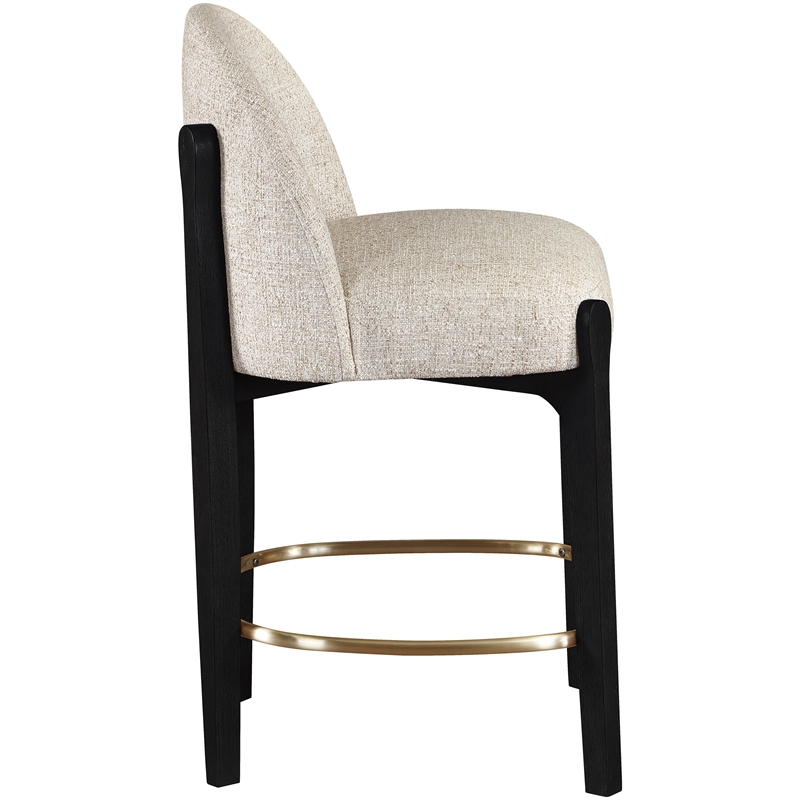 Meridian Furniture Torino Beige Fabric Upholstered Counter Stool (Set of 2)