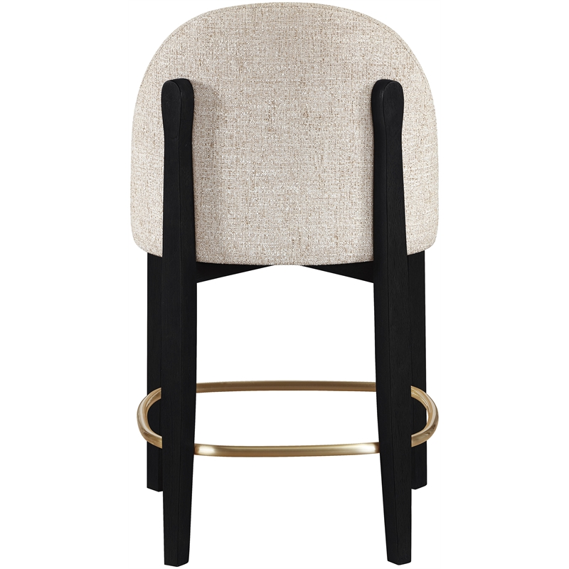 Meridian Furniture Torino Beige Fabric Upholstered Counter Stool (Set of 2)