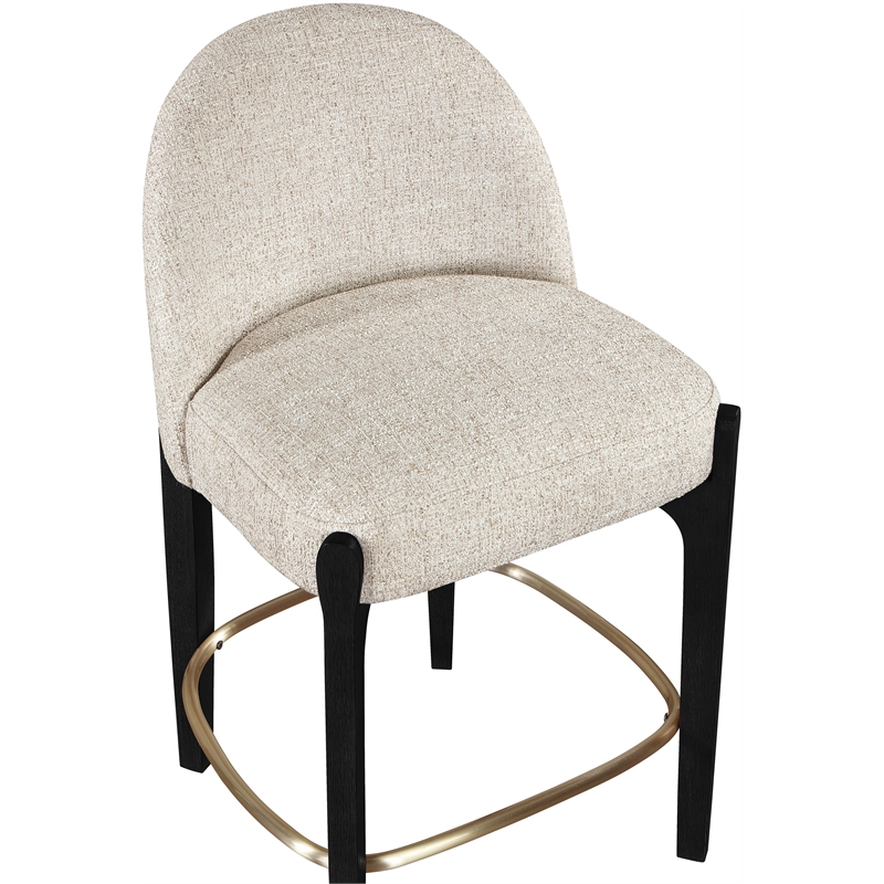 Meridian Furniture Torino Beige Fabric Upholstered Counter Stool (Set of 2)
