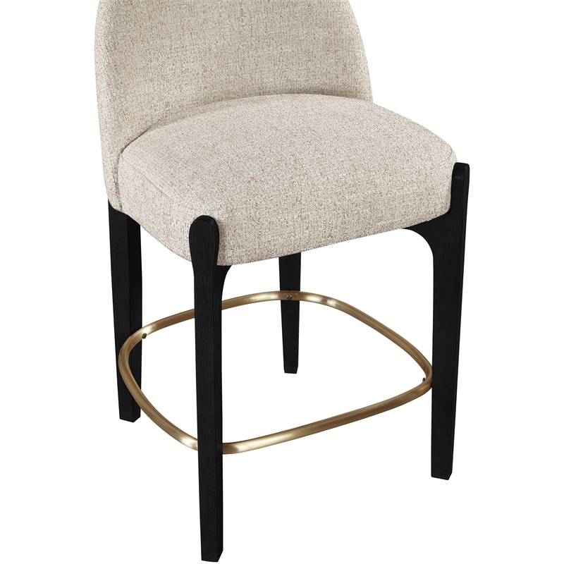 Meridian Furniture Torino Beige Fabric Upholstered Counter Stool (Set of 2)