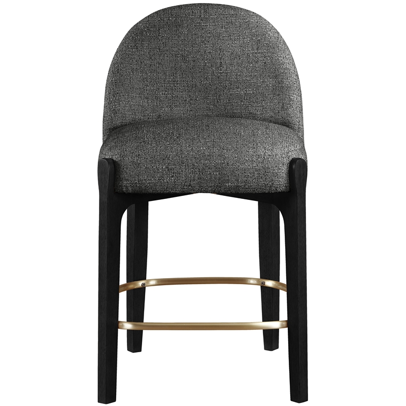 Meridian Furniture Torino Black Fabric Upholstered Counter Stool (Set of 2)