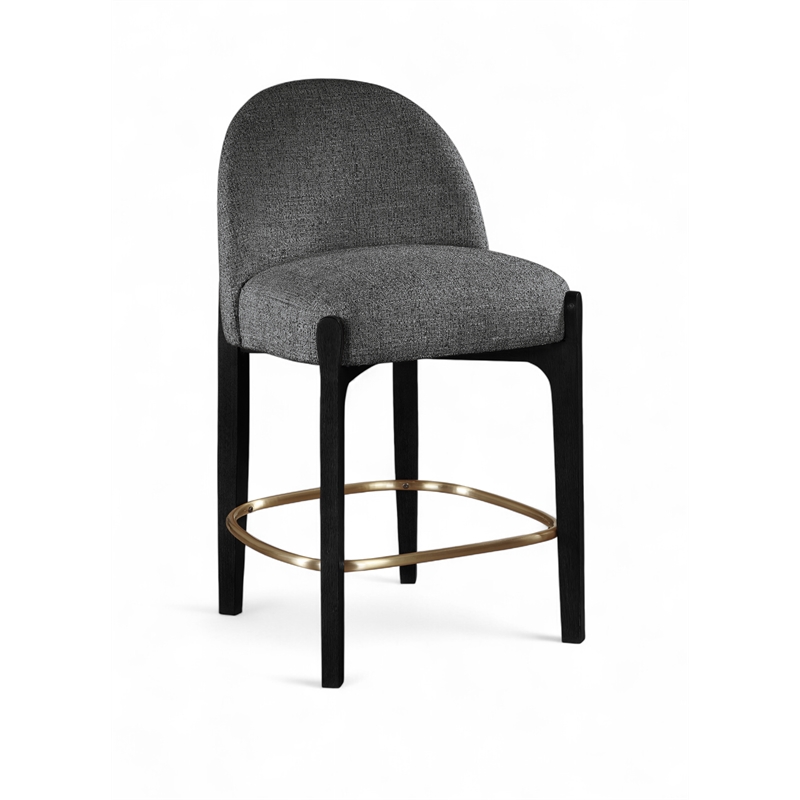 Meridian Furniture Torino Black Fabric Upholstered Counter Stool (Set of 2)
