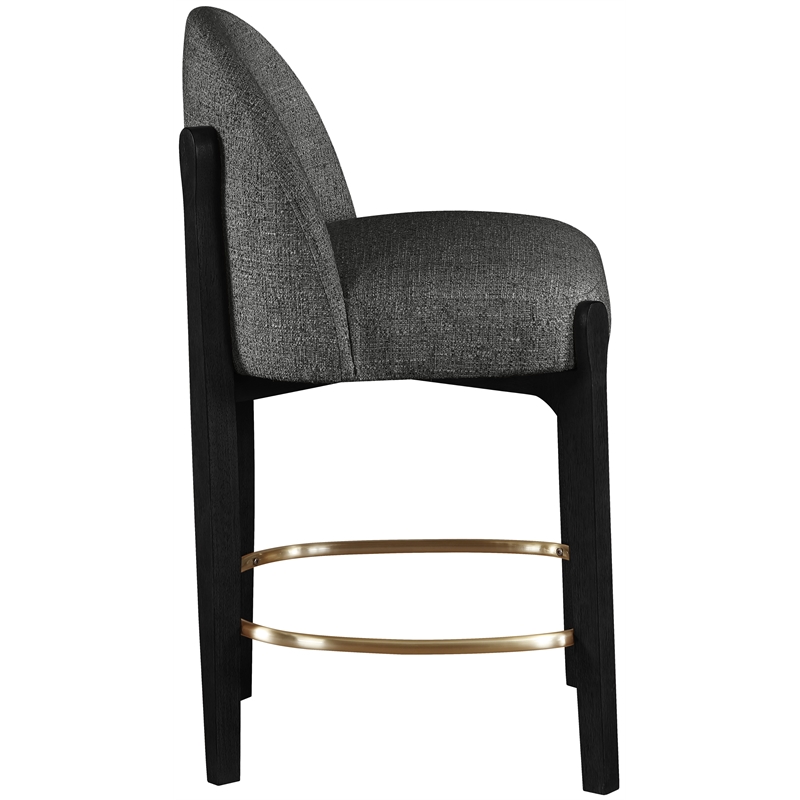 Meridian Furniture Torino Black Fabric Upholstered Counter Stool (Set of 2)