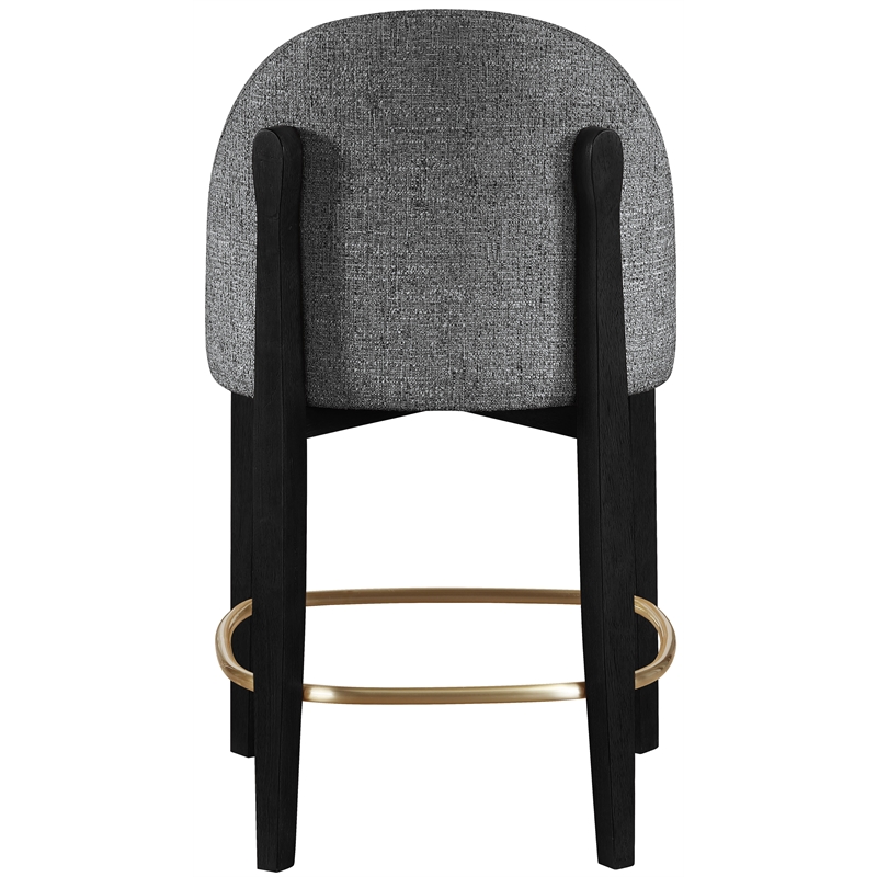 Meridian Furniture Torino Black Fabric Upholstered Counter Stool (Set of 2)