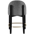 Meridian Furniture Torino Black Fabric Upholstered Counter Stool (Set of 2)