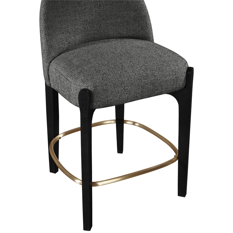 Meridian Furniture Torino Black Fabric Upholstered Counter Stool (Set of 2)
