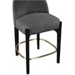 Meridian Furniture Torino Black Fabric Upholstered Counter Stool (Set of 2)