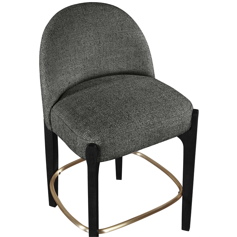 Meridian Furniture Torino Black Fabric Upholstered Counter Stool (Set of 2)
