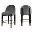 Meridian Furniture Torino Black Fabric Upholstered Counter Stool (Set of 2)