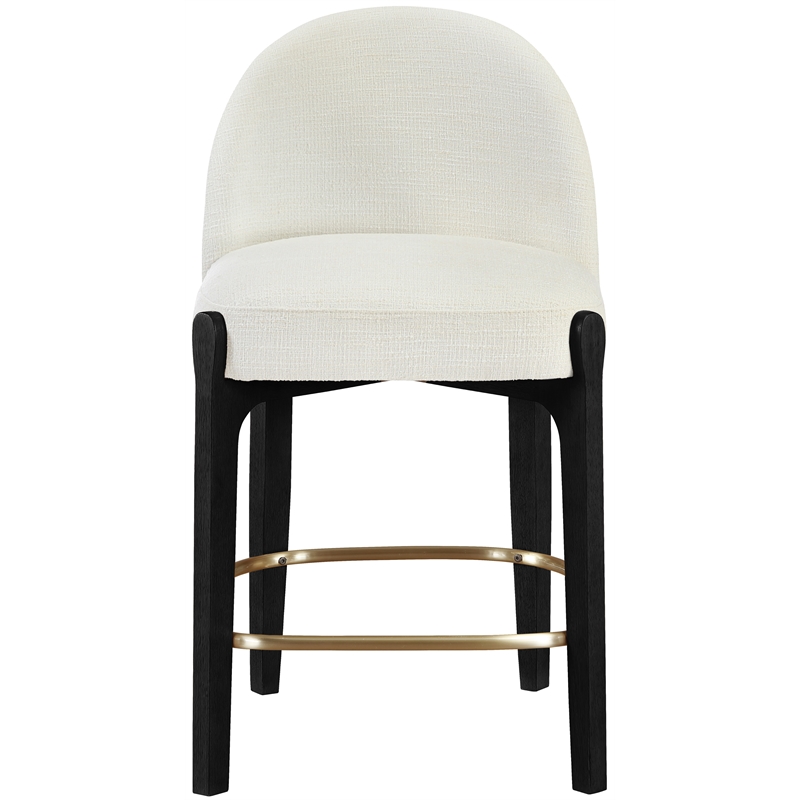 Meridian Furniture Torino Cream Fabric Upholstered Counter Stool (Set of 2)