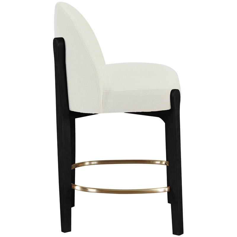 Meridian Furniture Torino Cream Fabric Upholstered Counter Stool (Set of 2)