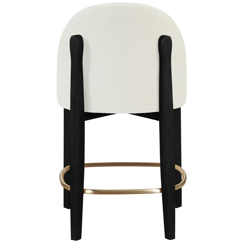 Meridian Furniture Torino Cream Fabric Upholstered Counter Stool (Set of 2)